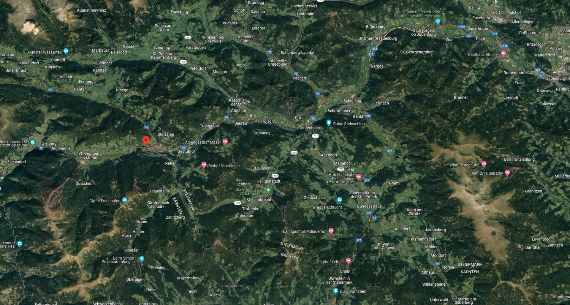 googlemaps-Luftbild Region